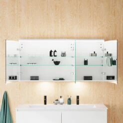 Burgbad Lin20 Spiegelschrank Mit LED-Beleuchtung, 140 Cm, 3 Spiegeltüren, Links, Mit Waschtischbeleuchtung 20 Burgbad Lin20 Spiegelschrank Mit LED-Beleuchtung, 140 Cm, 3 Spiegeltüren, Links, Mit Waschtischbeleuchtung -Duravit Verkaufsgeschäft burgbad lin20 spiegelschraenke spiegelschrank mit led 11026012