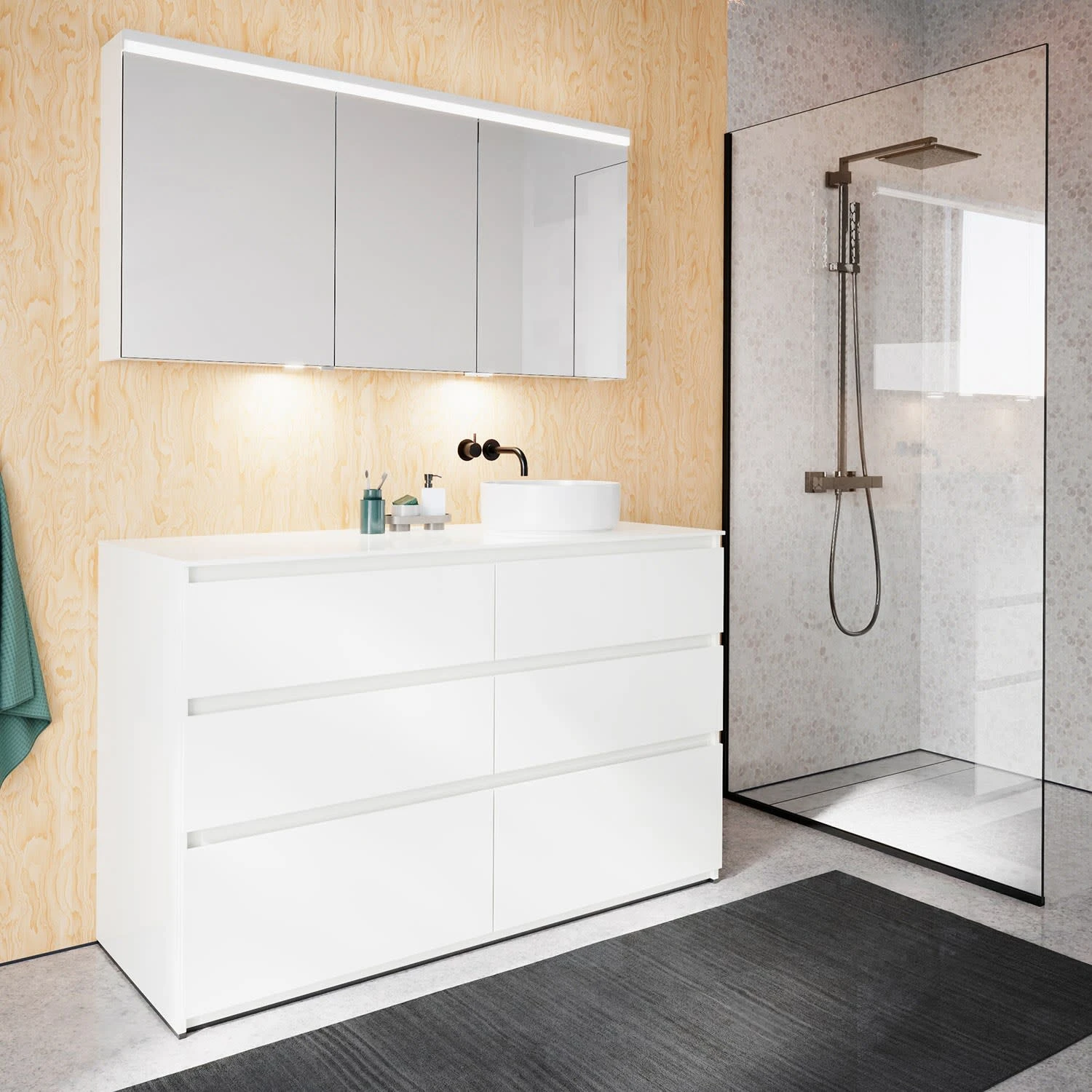 Burgbad Lin20 Spiegelschrank Mit LED-Beleuchtung, 140 Cm, 3 Spiegeltüren, Rechts, Mit Waschtischbeleuchtung 11 Burgbad Lin20 Spiegelschrank Mit LED-Beleuchtung, 140 Cm, 3 Spiegeltüren, Rechts, Mit Waschtischbeleuchtung - Image 9