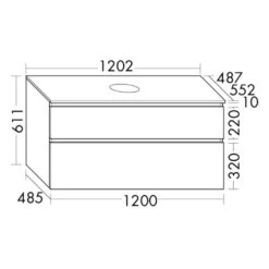 Burgbad Lin20 Waschtischunterschrank Mit Konsolenplatte 120 Cm, 2 Auszüge, Beckenausschnitt Mittig -Duravit Verkaufsgeschäft burgbad lin20 waschtischunterschraenke waschtischunterschrank mit konsolenplatte 10343639