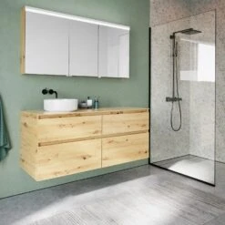 Burgbad Lin20 Waschtischunterschrank Mit Konsolenplatte 140 Cm, 4 Auszüge, Beckenausschnitt Links -Duravit Verkaufsgeschäft burgbad lin20 waschtischunterschrank mit konsolenplatte 140 10532459