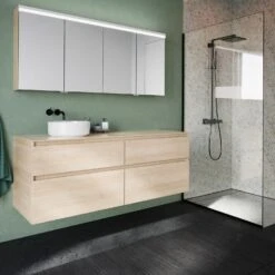 Burgbad Lin20 Waschtischunterschrank Mit Konsolenplatte 160 Cm, 4 Auszüge, Beckenausschnitt Links -Duravit Verkaufsgeschäft burgbad lin20 waschtischunterschrank mit konsolenplatte 160 10532639