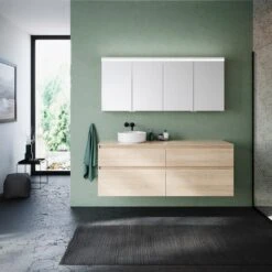 Burgbad Lin20 Waschtischunterschrank Mit Konsolenplatte 160 Cm, 4 Auszüge, Beckenausschnitt Links -Duravit Verkaufsgeschäft burgbad lin20 waschtischunterschrank mit konsolenplatte 160 10577096