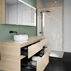 Burgbad Lin20 Waschtischunterschrank Mit Konsolenplatte 160 Cm, 4 Auszüge, Beckenausschnitt Links -Duravit Verkaufsgeschäft burgbad lin20 waschtischunterschrank mit konsolenplatte 160 10607963