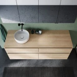 Burgbad Lin20 Waschtischunterschrank Mit Konsolenplatte 160 Cm, 4 Auszüge, Beckenausschnitt Links -Duravit Verkaufsgeschäft burgbad lin20 waschtischunterschrank mit konsolenplatte 160 10609433