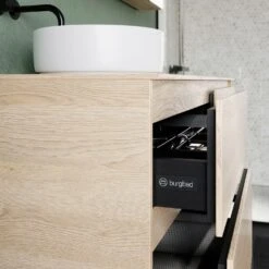 Burgbad Lin20 Waschtischunterschrank Mit Konsolenplatte 160 Cm, 4 Auszüge, Beckenausschnitt Links -Duravit Verkaufsgeschäft burgbad lin20 waschtischunterschrank mit konsolenplatte 160 10640729