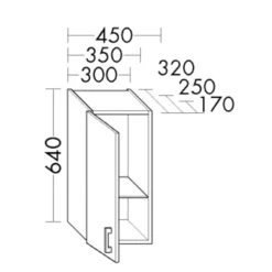 Burgbad SYS 30 Hängeschrank 30 X 17 X 64 Cm Mit Stangengriff, Anschlag Rechts