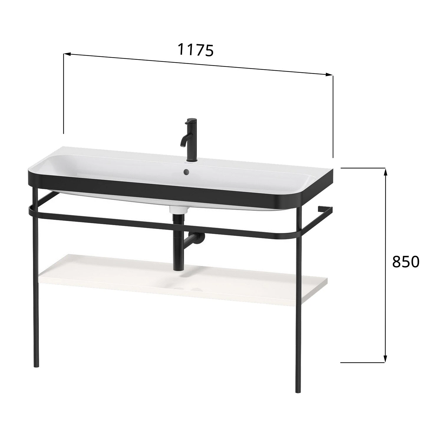 Duravit Happy D.2 Plus C-bonded Waschtisch Mit 2 Hahnlöchern, 117,5 X 49 Cm, Mit 1 Holzfachboden 3 Duravit Happy D.2 Plus C-bonded Waschtisch Mit 2 Hahnlöchern, 117,5 X 49 Cm, Mit 1 Holzfachboden