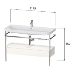 Duravit Happy D.2 Plus C-shaped Waschtisch Mit 2 Hahnlöchern, 117,5 X 49 Cm, Mit 1 Schubkasten, Mit Zusatzmodul "A"