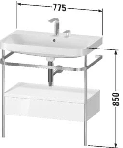 Duravit Happy D.2 Plus C-shaped Waschtisch Mit 2 Hahnlöchern, 77,5 X 49 Cm, Mit 1 Schubkasten, Mit Zusatzmodul "A" 3 Duravit Happy D.2 Plus C-shaped Waschtisch Mit 2 Hahnlöchern, 77,5 X 49 Cm, Mit 1 Schubkasten, Mit Zusatzmodul "A"