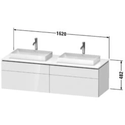 Duravit L-Cube Konsolenwaschtischunterbau Mit 4 Auszügen, 162 X 55 Cm, Für Zwei Waschtische -Duravit Verkaufsgeschäft duravit l cube badmoebel waschtischunterschraenke wandhaengende 8378314