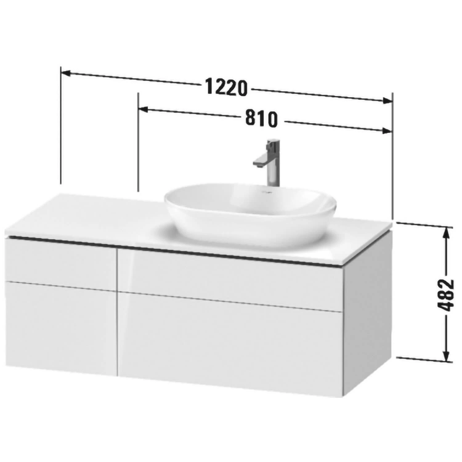 Duravit L-Cube Konsolenwaschtischunterbau Mit 4 Auszügen, 122 X 55 Cm, Für Waschtisch Rechts, Mit Zusatzmodul "G" 5 Duravit L-Cube Konsolenwaschtischunterbau Mit 4 Auszügen, 122 X 55 Cm, Für Waschtisch Rechts, Mit Zusatzmodul "G" - Image 3