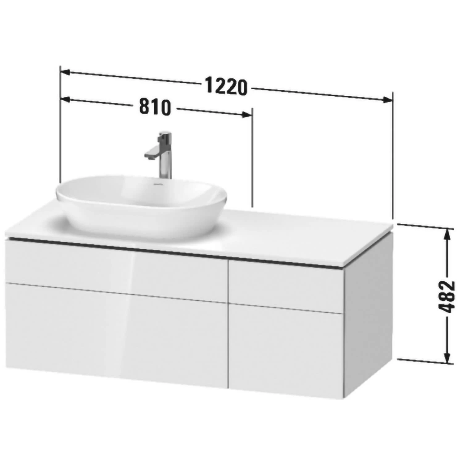 Duravit L-Cube Konsolenwaschtischunterbau Mit 4 Auszügen, 122 X 55 Cm, Für Waschtisch Links 5 Duravit L-Cube Konsolenwaschtischunterbau Mit 4 Auszügen, 122 X 55 Cm, Für Waschtisch Links - Image 3