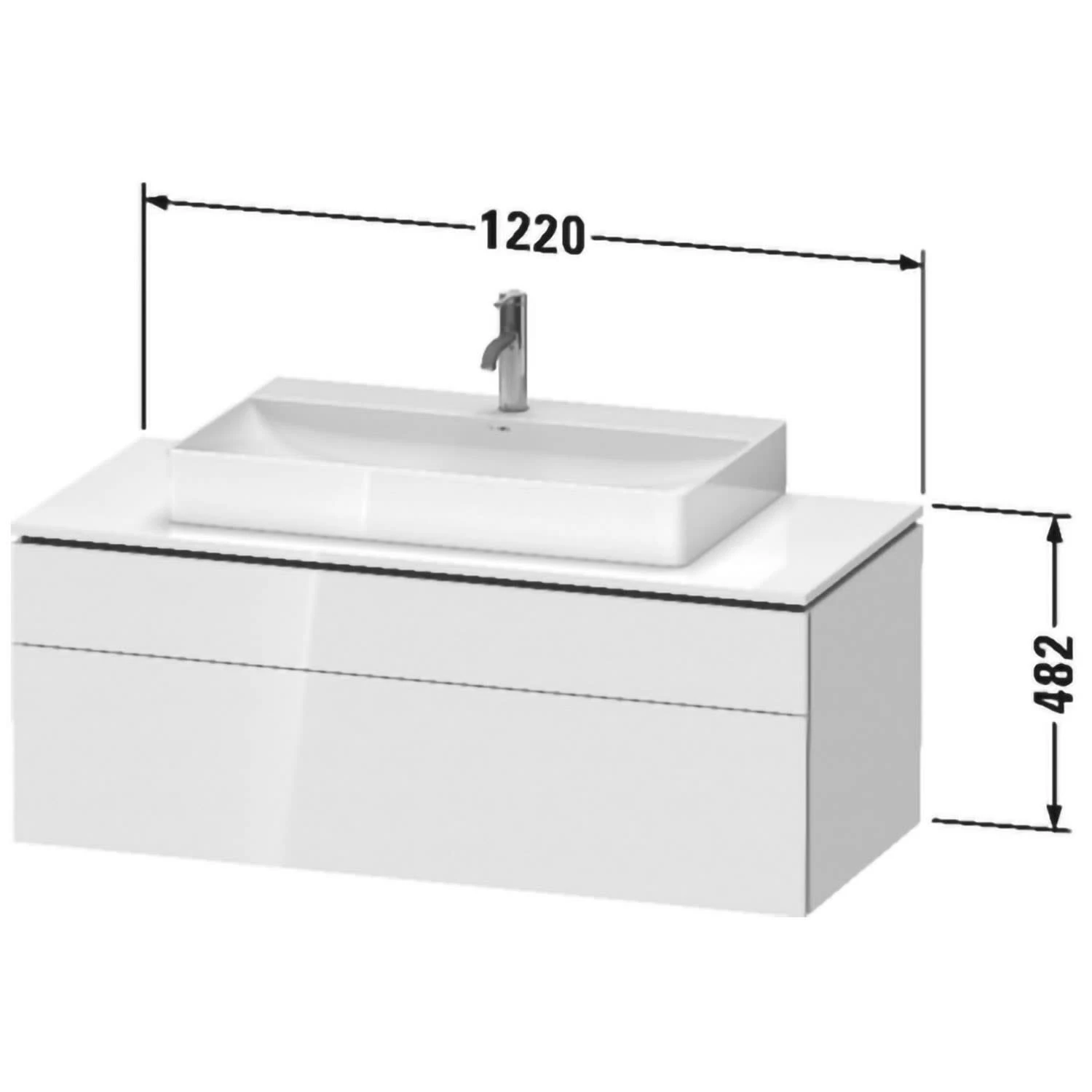 Duravit L-Cube Konsolenwaschtischunterbau Mit 2 Auszügen, 122 X 55 Cm, Für Waschtisch Mittig 4 Duravit L-Cube Konsolenwaschtischunterbau Mit 2 Auszügen, 122 X 55 Cm, Für Waschtisch Mittig - Image 2