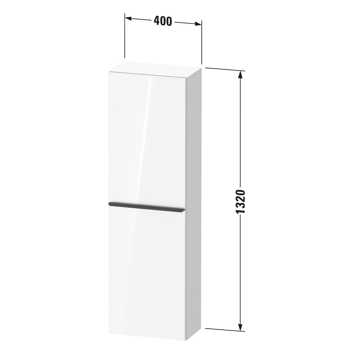 Duravit D-Neo Halbhochschrank 40 X 132 Cm, 1 Tür Anschlag Rechts, Griff Diamantschwarz 3 Duravit D-Neo Halbhochschrank 40 X 132 Cm, 1 Tür Anschlag Rechts, Griff Diamantschwarz
