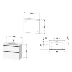 Duravit D-Neo Möbelset Mit Eckigem Spiegel 80 Cm 9 Duravit D-Neo Möbelset Mit Eckigem Spiegel 80 Cm -Duravit Verkaufsgeschäft duravit neo badmoebel moebelsets mit eckigem 5382002