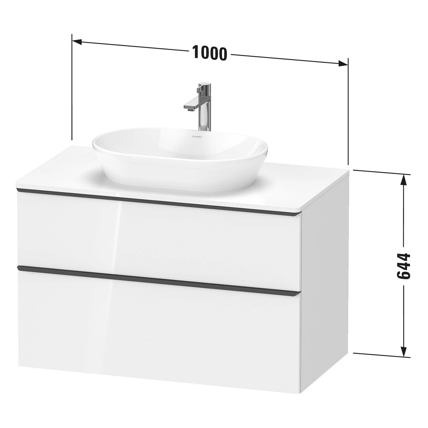 Duravit D-Neo Konsolenwaschtischunterbau 100 X 66,4 Cm, 2 Auszüge, Griff Bronze Gebürstet 4 Duravit D-Neo Konsolenwaschtischunterbau 100 X 66,4 Cm, 2 Auszüge, Griff Bronze Gebürstet - Image 2