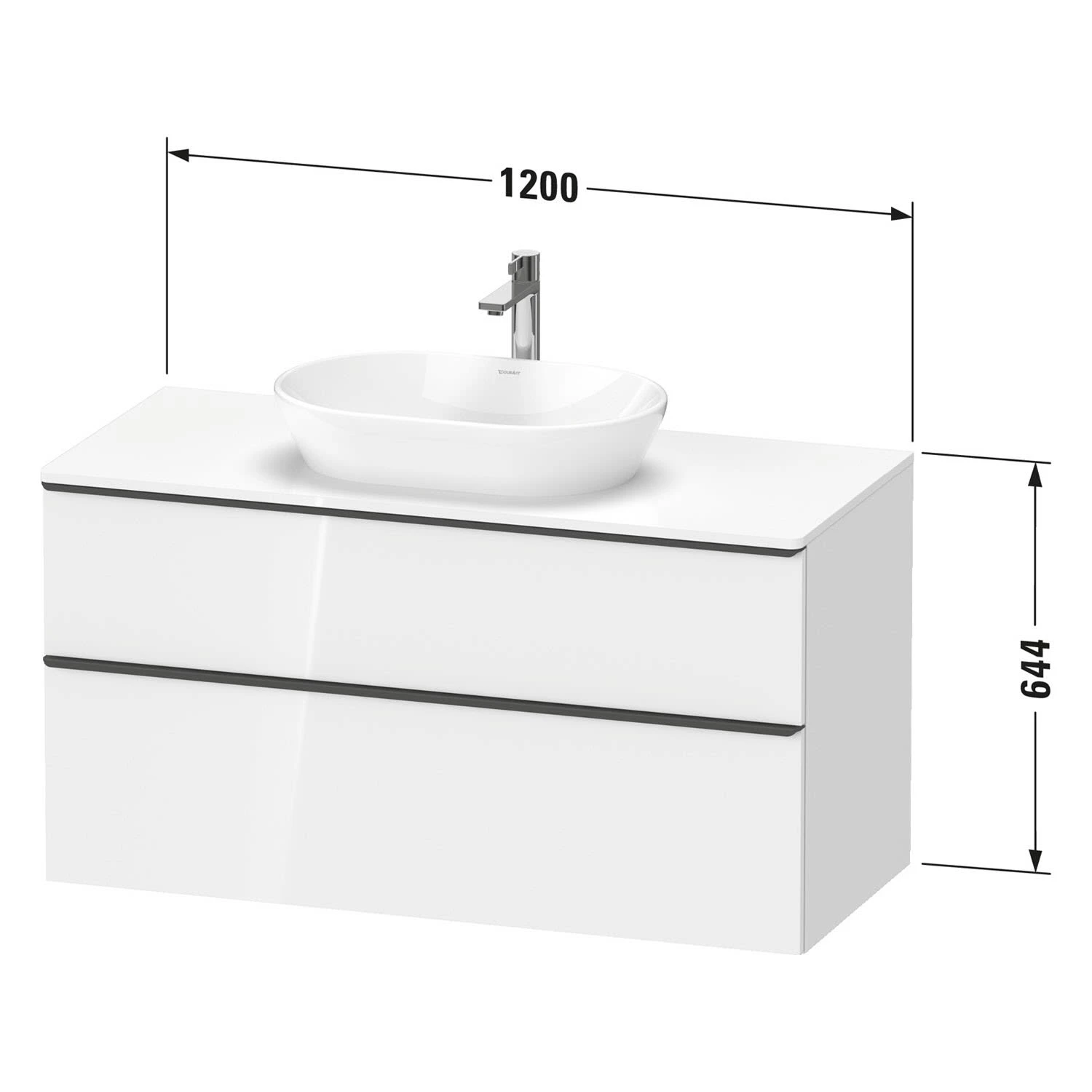 Duravit D-Neo Konsolenwaschtischunterbau 120 X 66,4 Cm, 2 Auszüge, Griff Bronze Gebürstet 4 Duravit D-Neo Konsolenwaschtischunterbau 120 X 66,4 Cm, 2 Auszüge, Griff Bronze Gebürstet - Image 2