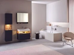 Duravit Qatego Konsolenwaschtischunterbau Mit Ausschnitt Links 160 X 60 Cm, 4 Auszüge, Mit LED Beleuchtung -Duravit Verkaufsgeschäft duravit qatego badmoebel waschtischunterbauten konsolenwaschtischunterbau mit 12180536