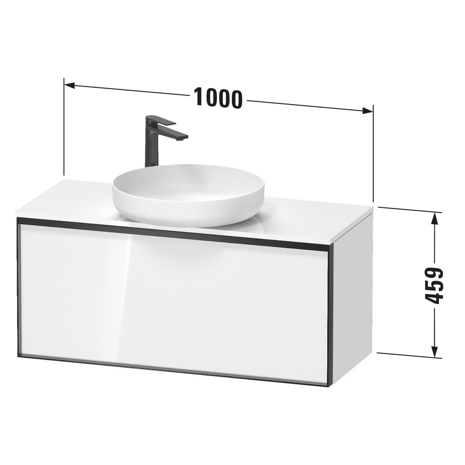 Duravit Vitrium Konsolenwaschtischunterbau Mit Ausschnitt 100 X 45,9 Cm, Griff Graphit, Mit LED Licht 3 Duravit Vitrium Konsolenwaschtischunterbau Mit Ausschnitt 100 X 45,9 Cm, Griff Graphit, Mit LED Licht