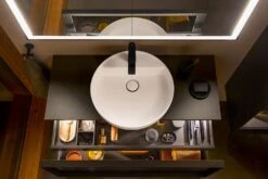 Duravit Vitrium Konsolenwaschtischunterbau Mit Ausschnitt 100 X 45,9 Cm, Mit Glasfront, Griff Graphit, Mit LED Licht -Duravit Verkaufsgeschäft duravit vitrium badmoebel konsolenwaschtischunterbauten mit ausschnitt 12321477