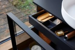 Duravit Vitrium Konsolenwaschtischunterbau Mit Ausschnitt 100 X 45,9 Cm, Mit Glasfront, Griff Graphit, Mit LED Licht -Duravit Verkaufsgeschäft duravit vitrium badmoebel konsolenwaschtischunterbauten mit ausschnitt 12321490