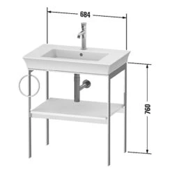 Duravit White Tulip Metallkonsole 68,4 X 76 Cm, Mit Handtuchhalter Links -Duravit Verkaufsgeschäft duravit white tulip badmoebel metallkonsolen 68 4443149