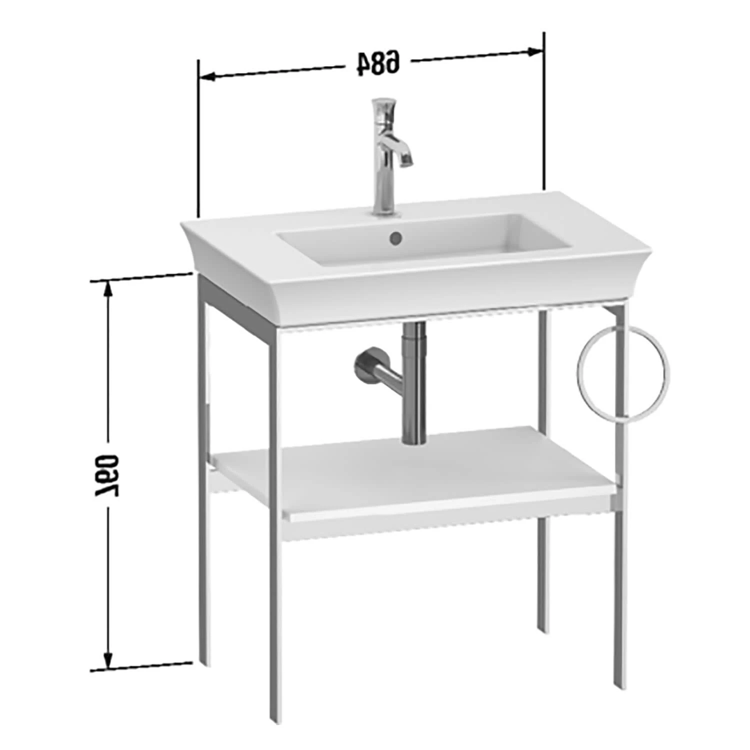 Duravit White Tulip Metallkonsole 68,4 X 76 Cm, Mit Handtuchhalter Rechts 5 Duravit White Tulip Metallkonsole 68,4 X 76 Cm, Mit Handtuchhalter Rechts - Image 3