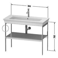 Duravit White Tulip Metallkonsole 98,4 X 76 Cm, Mit Handtuchhalter Links -Duravit Verkaufsgeschäft duravit white tulip badmoebel metallkonsolen 98 4443221