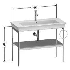 Duravit White Tulip Metallkonsole 98,4 X 76 Cm, Mit Handtuchhalter Rechts -Duravit Verkaufsgeschäft duravit white tulip badmoebel metallkonsolen 98 4443257