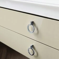 Duravit White Tulip Konsolenwaschtischunterbau Mit Zwei Ausschnitten 160 X 40,8 Cm, 2 Auszüge, Grifflos, Mit Zusatzmodul "K" Und LED-Licht