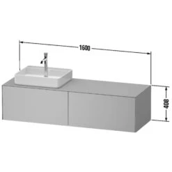 Duravit White Tulip Konsolenwaschtischunterbau Mit Ausschnitt Rechts 160 X 40,8 Cm, 2 Auszüge, Grifflos, Mit Zusatzmodul "J" -Duravit Verkaufsgeschäft duravit white tulip badmoebel waschtischunterbauten konsolenwaschtischunterbau 8473756