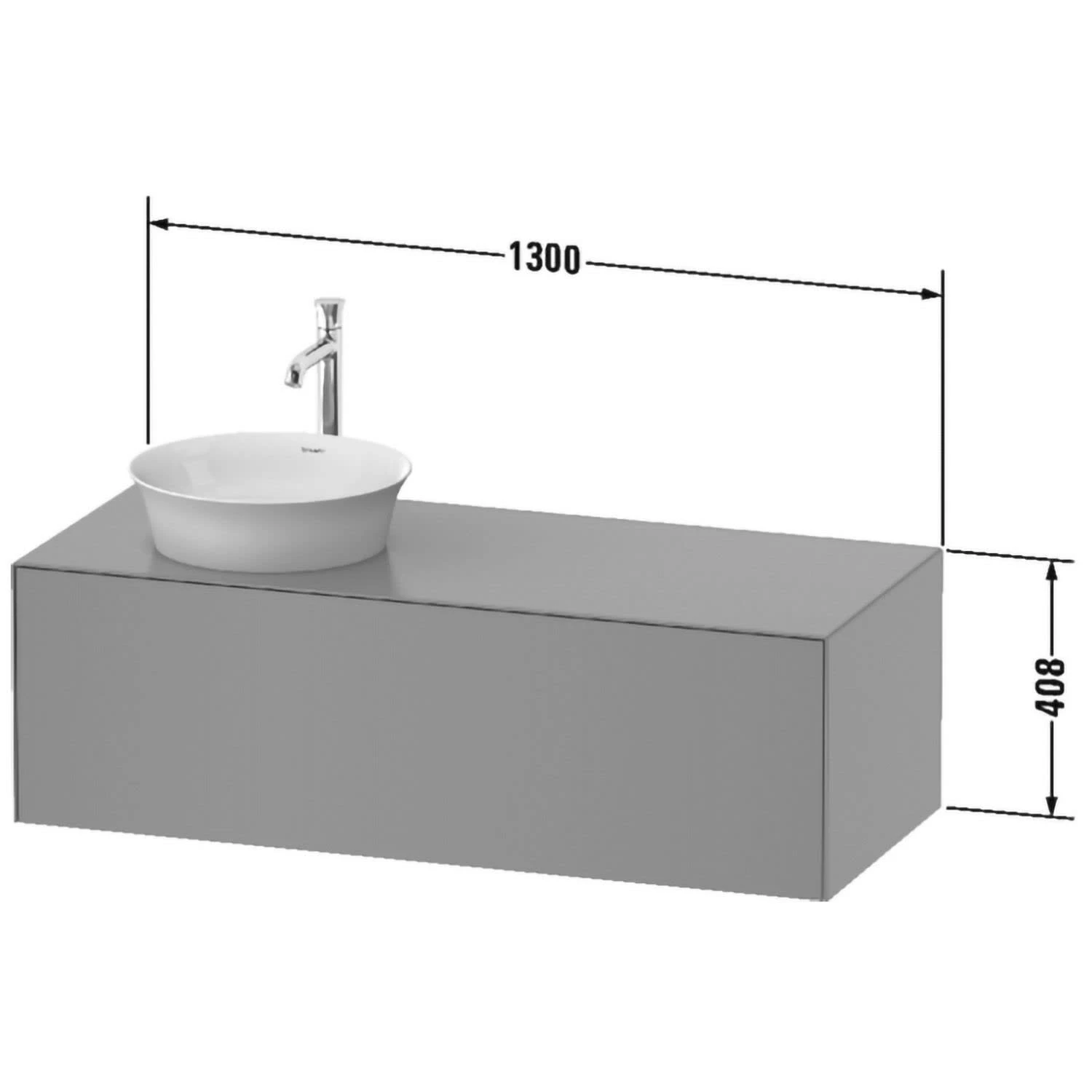 Duravit White Tulip Konsolenwaschtischunterbau Mit Ausschnitt Rechts 130 X 40,8 Cm, 1 Auszug, Grifflos, Mit LED-Licht 6 Duravit White Tulip Konsolenwaschtischunterbau Mit Ausschnitt Rechts 130 X 40,8 Cm, 1 Auszug, Grifflos, Mit LED-Licht - Image 4