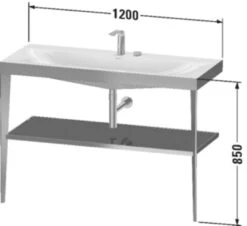 Duravit XViu Möbelwaschtisch 120 X 48 Cm C-bonded Ohne Hahnloch, Mit Metallkonsole, Bodenstehend -Duravit Verkaufsgeschäft duravit xviu moebelwaschtische bonded standmontage 120 3997899