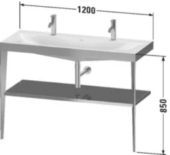 Duravit XViu Möbelwaschtisch 120 X 48 Cm C-bonded Mit 2x 1 Hahnloch, Mit Metallkonsole, Bodenstehend 7 Duravit XViu Möbelwaschtisch 120 X 48 Cm C-bonded Mit 2x 1 Hahnloch, Mit Metallkonsole, Bodenstehend -Duravit Verkaufsgeschäft duravit xviu moebelwaschtische bonded standmontage 120 3998363