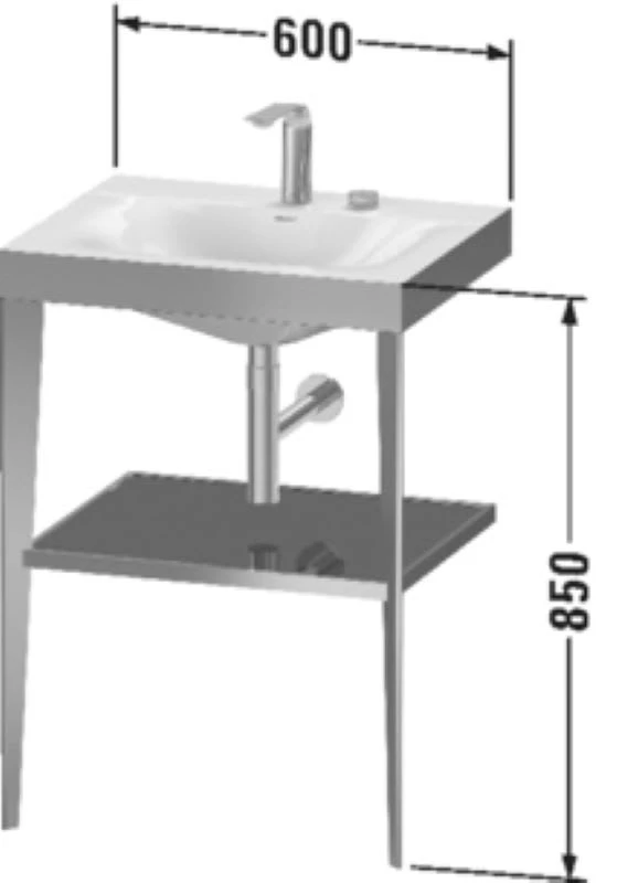 Duravit XViu Möbelwaschtisch 60 X 48 Cm C-bonded Mit 2 Hahnlöchern, Mit Metallkonsole, Bodenstehend 5 Duravit XViu Möbelwaschtisch 60 X 48 Cm C-bonded Mit 2 Hahnlöchern, Mit Metallkonsole, Bodenstehend - Image 3