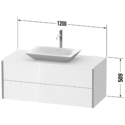 Duravit XViu Waschtischunterbau 120 Cm, Mit 2 Auszügen, Ausschnitt Mittig, Ohne Zusatzmodul
