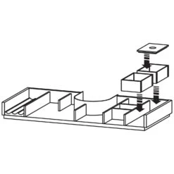 Duravit XViu Waschtischunterbau 160 Cm, Mit 4 Auszügen, Ausschnitt Rechts, Mit Zusatzmodul "H"