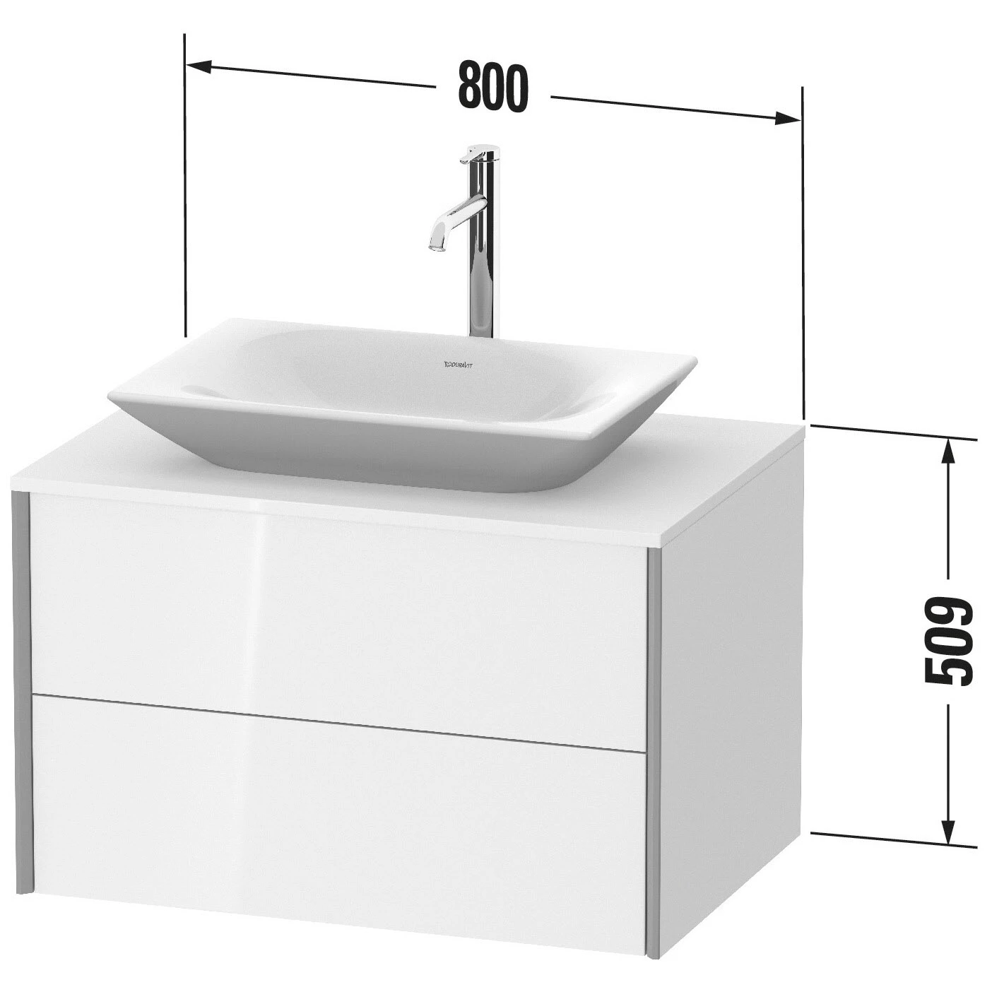 Duravit XViu Waschtischunterbau 80 Cm, Mit 2 Auszügen, Ausschnitt Mittig, Mit Zusatzmodul "E" 4 Duravit XViu Waschtischunterbau 80 Cm, Mit 2 Auszügen, Ausschnitt Mittig, Mit Zusatzmodul "E" - Image 2