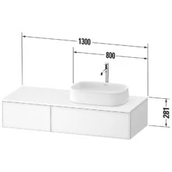 Duravit Zencha Konsolenwaschtischunterbau Mit Ausschnitt Rechts 130 X 28,1 Cm, 2 Auszüge, Mit Zusatzmodul "K" -Duravit Verkaufsgeschäft duravit zencha badmoebel waschtischunterbauten konsolenwaschtischunterbau mit 8641897