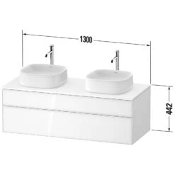 Duravit Zencha Konsolenwaschtischunterbau Mit Zwei Ausschnitten 130 X 44,2 Cm, 2 Auszüge, Mit Zusatzmodul "I" -Duravit Verkaufsgeschäft duravit zencha badmoebel waschtischunterbauten konsolenwaschtischunterbau mit 8642662