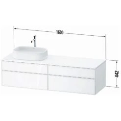 Duravit Zencha Konsolenwaschtischunterbau Mit Ausschnitt Rechts 160 X 44,2 Cm, 4 Auszüge -Duravit Verkaufsgeschäft duravit zencha badmoebel waschtischunterbauten konsolenwaschtischunterbau mit 8643067