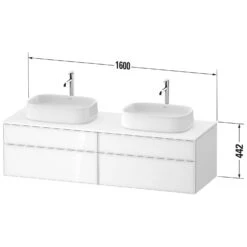 Duravit Zencha Konsolenwaschtischunterbau Mit Zwei Ausschnitten 160 X 44,2 Cm, 4 Auszüge -Duravit Verkaufsgeschäft duravit zencha badmoebel waschtischunterbauten konsolenwaschtischunterbau mit 8643319