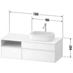 Duravit Zencha Konsolenwaschtischunterbau Mit Ausschnitt Rechts 130 X 44,2 Cm, 3 Auszüge Und 1 Offenes Fach, Mit Zusatzmodul "G" -Duravit Verkaufsgeschäft duravit zencha badmoebel waschtischunterbauten konsolenwaschtischunterbau mit 8643838