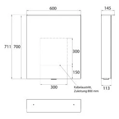 Emco Flat 2 Design LED-Lichtspiegelschrank 60 Cm, Mit Lichtsegel, 1 Tür -Duravit Verkaufsgeschäft emco spiegelschraenke flat2 design led lichtspiegelschrank 9222411