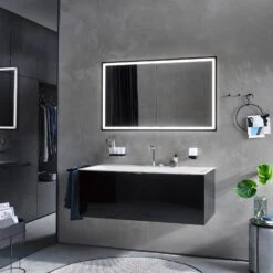 Emco Prime Black LED-Lichtspiegelschrank 60 Cm, 2 Türen, Unterputzmodell