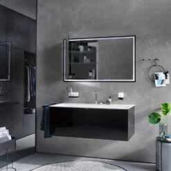 Emco Prime Black LED-Lichtspiegelschrank 60 Cm, 2 Türen, Unterputzmodell 17 Emco Prime Black LED-Lichtspiegelschrank 60 Cm, 2 Türen, Unterputzmodell -Duravit Verkaufsgeschäft emco spiegelschraenke prime black mit lichtpaket 9125564