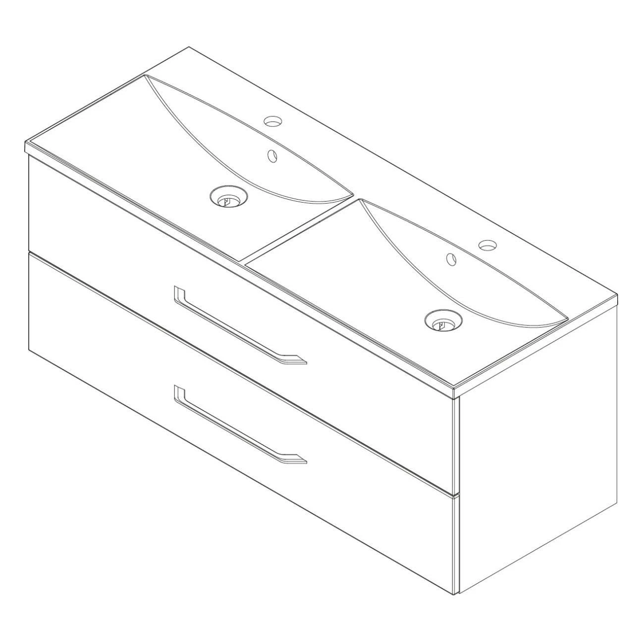 Fackelmann B.clever Doppelwaschtischset 120 Cm 6 Fackelmann B.clever Doppelwaschtischset 120 Cm - Image 4