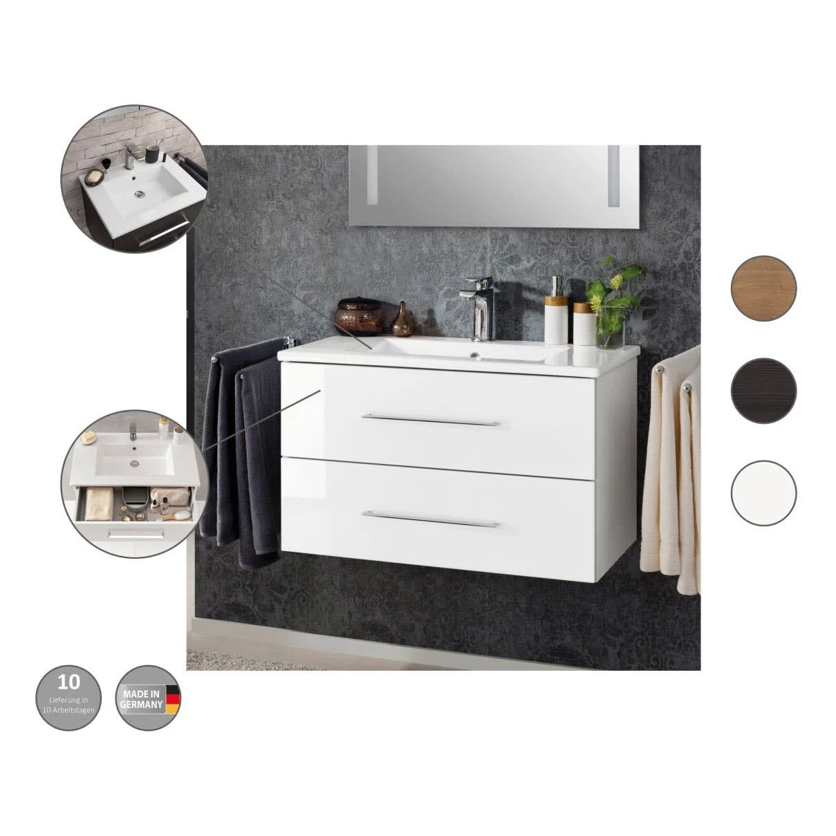 Fackelmann B.perfekt Waschtischset 100 Cm 3 Fackelmann B.perfekt Waschtischset 100 Cm