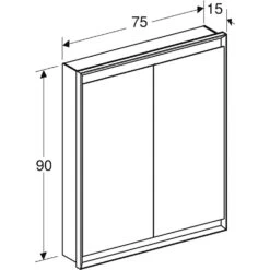 Geberit ONE Spiegelschrank, ComfortLight, 2 Türen, UP-Montage, 75 Cm