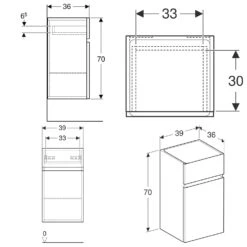 Geberit Renova Plan Seitenschrank Mit 1 Tür Und 1 Schublade